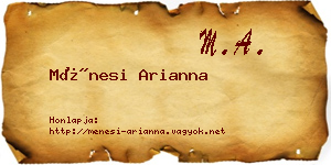 Ménesi Arianna névjegykártya